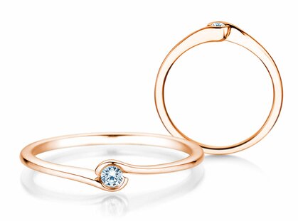 Verlobungsring Touch in 14K Roségold mit Diamant 0,04ct G/SI