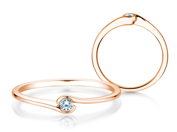Verlobungsring Touch in 18K Roségold mit Diamant 0,04ct G/SI