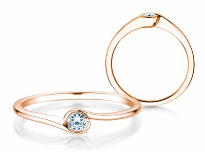 Verlobungsring Touch in 14K Roségold mit Diamant 0,08ct G/SI