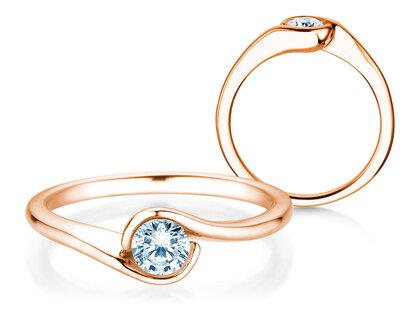 Verlobungsring Touch in 14K Roségold mit Diamant 0,50ct H/SI