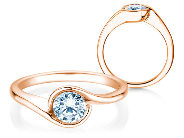 Verlobungsring Touch in 9K Roségold mit Diamant 0,75ct G/SI