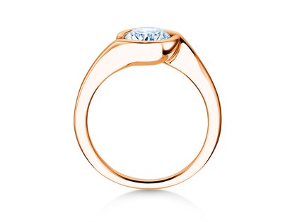 Verlobungsring Touch in 9K Roségold mit Labordiamant 1,00ct E/VS