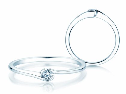 Verlobungsring Touch in 14K Weißgold mit Diamant 0,04ct G/SI