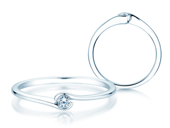 Verlobungsring Touch in 18K Weißgold mit Diamant 0,04ct G/SI