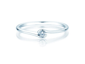 Verlobungsring Touch in 18K Weißgold mit Diamant 0,04ct G/SI
