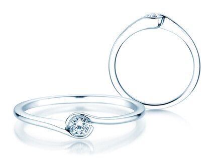 Verlobungsring Touch in 14K Weißgold mit Diamant 0,08ct D/IF