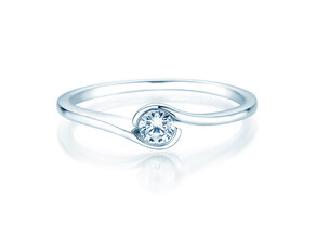 Verlobungsring Touch in 9K Weißgold mit Diamant 0,13ct G/SI