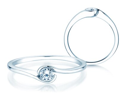 Verlobungsring Touch in 9K Weißgold mit Diamant 0,13ct G/SI