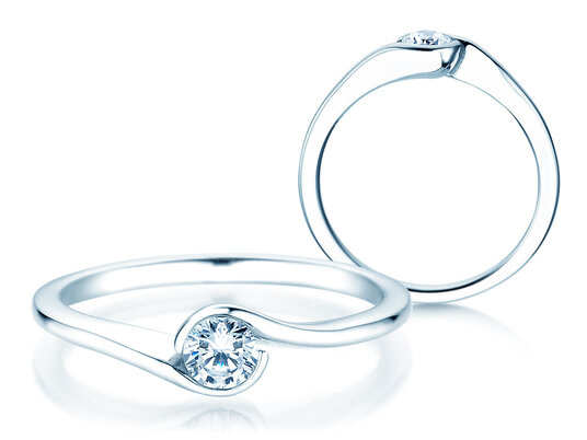 Verlobungsring Touch in 18K Weißgold mit Diamant 0,23ct D/IF