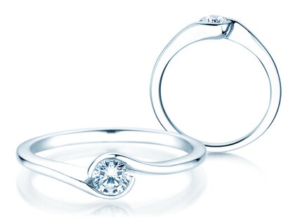 Verlobungsring Touch in 18K Weißgold mit Diamant 0,23ct D/IF