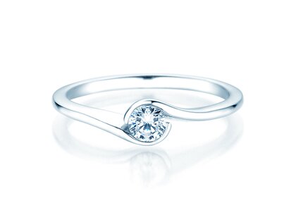Verlobungsring Touch in 18K Weißgold mit Diamant 0,23ct D/IF