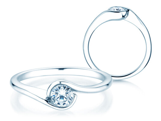 Verlobungsring Touch in 14K Weißgold mit Labordiamant 0,50ct E/VS