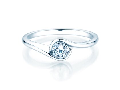 Verlobungsring Touch in 14K Weißgold mit Labordiamant 0,50ct E/VS