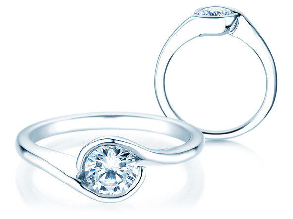 Verlobungsring Touch in 9K Weißgold mit Diamant 0,75ct G/SI