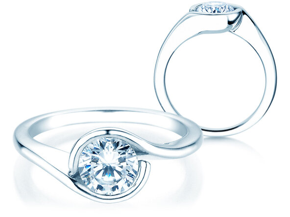 Verlobungsring Touch in 9K Weißgold mit Labordiamant 1,00ct E/VS