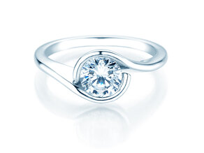 Verlobungsring Touch in 9K Weißgold mit Labordiamant 1,00ct E/VS