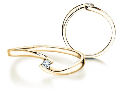Verlobungsring Twist Petite in 14K Gelbgold mit Diamant 0,04ct G/SI