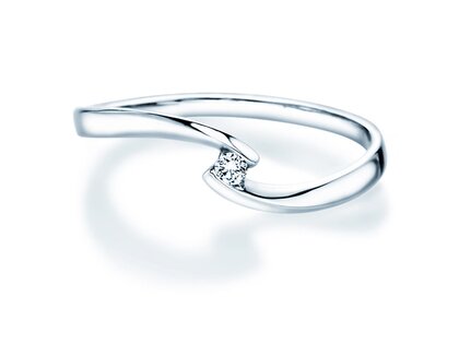 Verlobungsring Twist Petite in 14K Weißgold mit Diamant 0,04ct G/SI