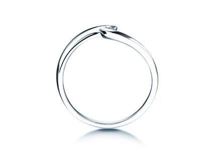 Verlobungsring Twist Petite in 14K Weißgold mit Diamant 0,04ct G/SI