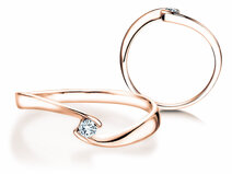 Verlobungsring Twist Petite in 14K Roségold mit Diamant 0,06ct G/SI