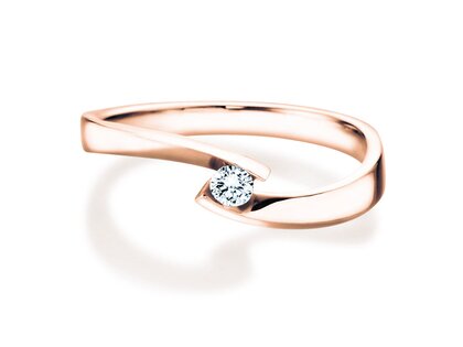 Verlobungsring Twist Petite in 14K Roségold mit Diamant 0,09ct G/SI
