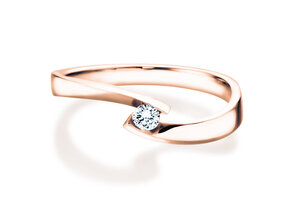 Verlobungsring Twist Petite in 14K Roségold mit Diamant 0,09ct G/SI