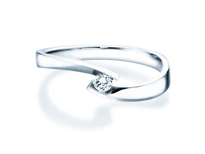 Verlobungsring Twist Petite in 14K Weißgold mit Diamant 0,09ct G/SI