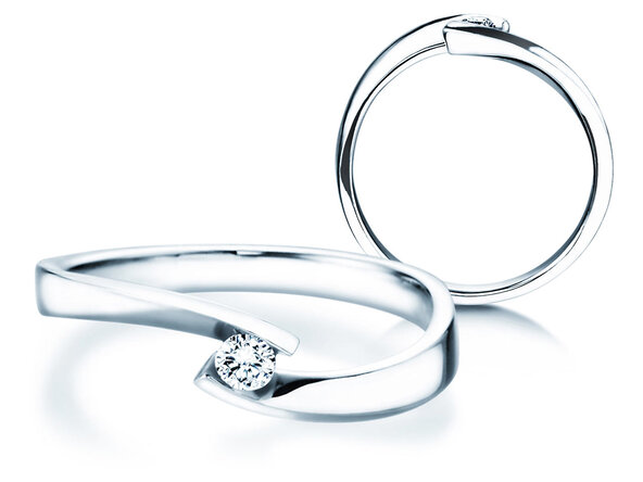 Verlobungsring Twist Petite in 14K Weißgold mit Diamant 0,09ct G/SI
