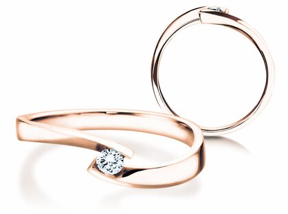 Verlobungsring Twist Petite in 14K Roségold mit Diamant 0,09ct