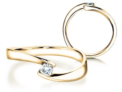 Verlobungsring Twist Petite in 14K Gelbgold mit Diamant 0,13ct G/SI