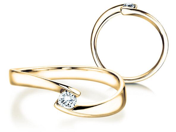 Verlobungsring Twist Petite in 14K Gelbgold mit Diamant 0,13ct G/SI