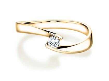 Verlobungsring Twist Petite in 14K Gelbgold mit Diamant 0,13ct G/SI
