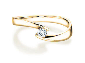 Verlobungsring Twist Petite in 14K Gelbgold mit Diamant 0,13ct G/SI