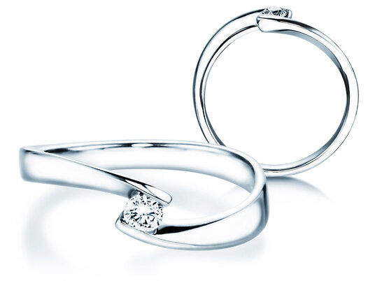 Verlobungsring Twist Petite in Weißgold