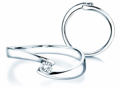 Verlobungsring Twist Petite in Weißgold
