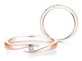Verlobungsring Twist in 9K Roségold mit Diamant 0,03ct G/SI