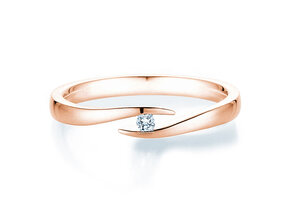 Verlobungsring Twist in 9K Roségold mit Diamant 0,03ct G/SI