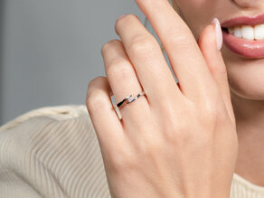 Verlobungsring Twist in Silber 925/- mit Diamant 0,05ct H/SI