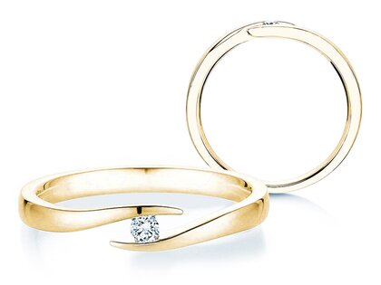 Verlobungsring Twist in 14K Gelbgold mit Diamant 0,05ct G/SI