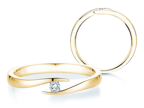 Verlobungsring Twist in 14K Gelbgold mit Diamant 0,05ct G/SI