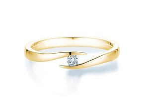 Verlobungsring Twist in 14K Gelbgold mit Diamant 0,05ct G/SI