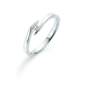 Verlobungsring Twist in 14K Weißgold mit Diamant 0,05ct G/SI