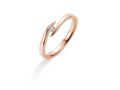 Verlobungsring Twist in 14K Roségold mit Diamant 0,07ct G/SI