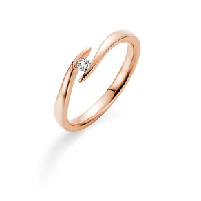 Verlobungsring Twist in 14K Roségold mit Diamant 0,07ct G/SI