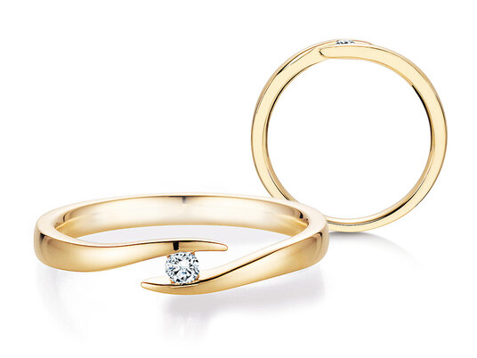 Verlobungsring Twist in Silber 925/- mit Diamant 0,03ct H/SI