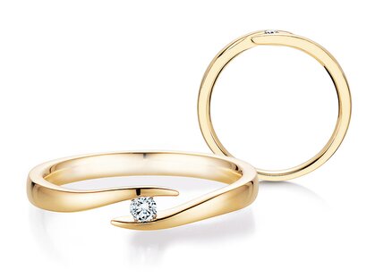 Verlobungsring Twist in 14K Gelbgold mit Diamant 0,07ct G/SI