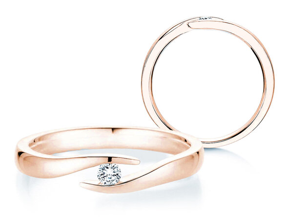 Verlobungsring Twist in 14K Roségold mit Diamant 0,07ct G/SI