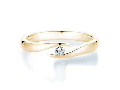 Verlobungsring Twist in 14K Gelbgold mit Diamant 0,07ct H/SI
