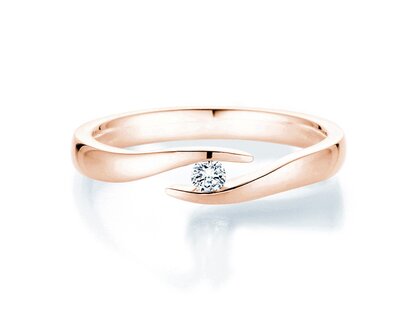 Verlobungsring Twist in 14K Roségold mit Diamant 0,07ct G/SI