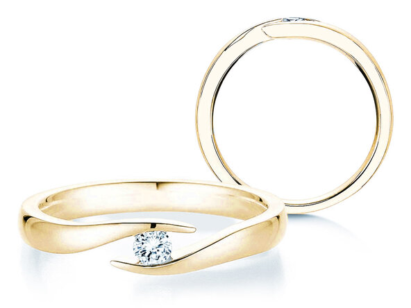 Verlobungsring Twist in 14K Gelbgold mit Diamant 0,15ct G/SI